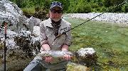 Ian and Co, Rainbow trout May S, Slovenia fly fishing